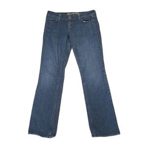 Sz 10 AMERICAN EAGLE 77 STRAIGHT JEANS WOMENS REGULAR BLUE DENIM MEDIUM WASH